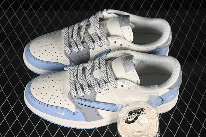 All categories Air Jordan Jordan series basketball shoes Air Jordan 1 Low high-end customized low-top sneakers Travis Scott x Fragment Design x Air Jordan 1 Low OG SP AJ1 Gucci co-branded beige gray blue low-top cultural casual sneakers ZH2598-241